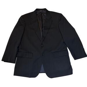 Brooks Brothers Men Size 42 Black 100% Wool 2 Button Sport Coat Blazer Jacket